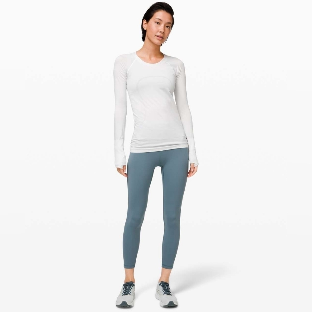 Lululemon Train Times Pant 25" Legging Color Blue Charcoal Size 6 W5BJOS